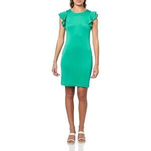 NWT TOMMY HILFIGER FLUTTER SLEEVE SHEETH DRESS GREEN SIZE 6